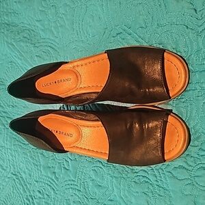 Lucky Brand black heeled sandals. 7.5/38. Worn once.